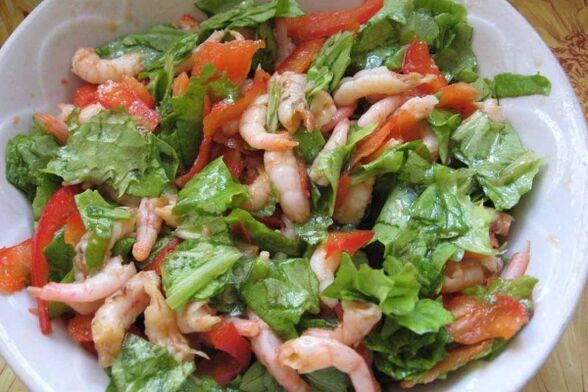 Seafood salad - healthy dish for gluten-free dieters