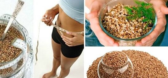 The main ingredient of the diet menu is buckwheat porridge.